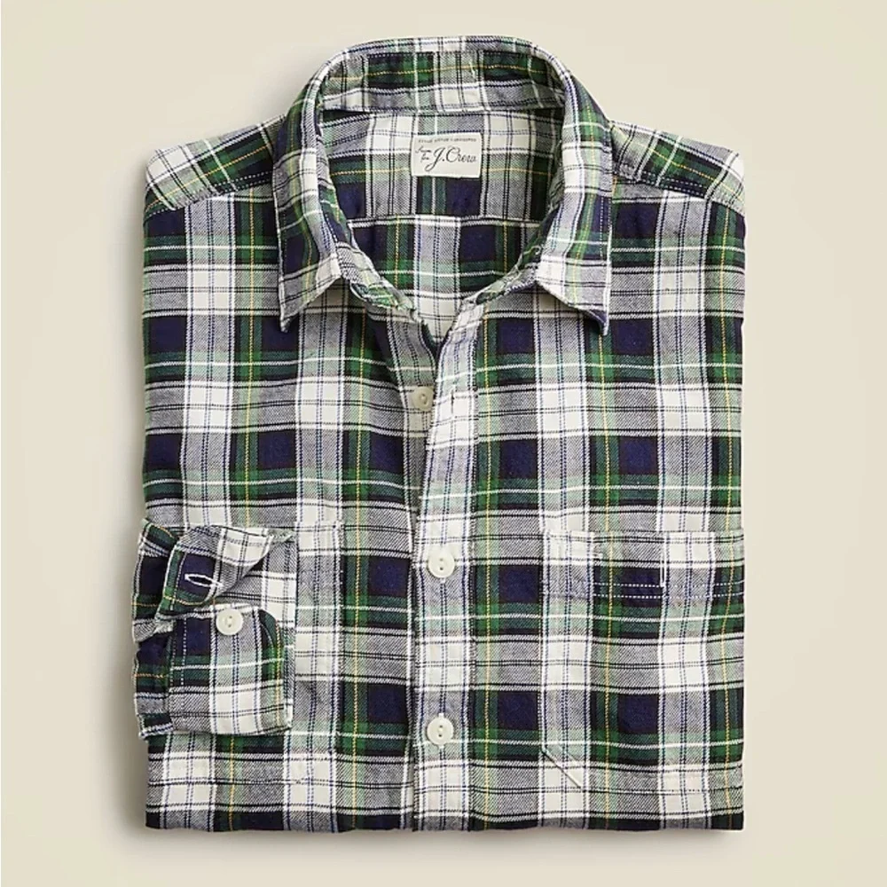 J crew Cotton-hemp blend twill workshirt